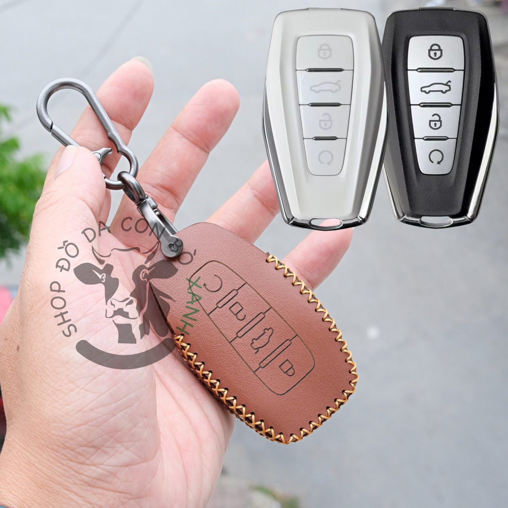 bao da chìa khoá GEELY , Geely Coolray , Geely Monjaro handmade da thật