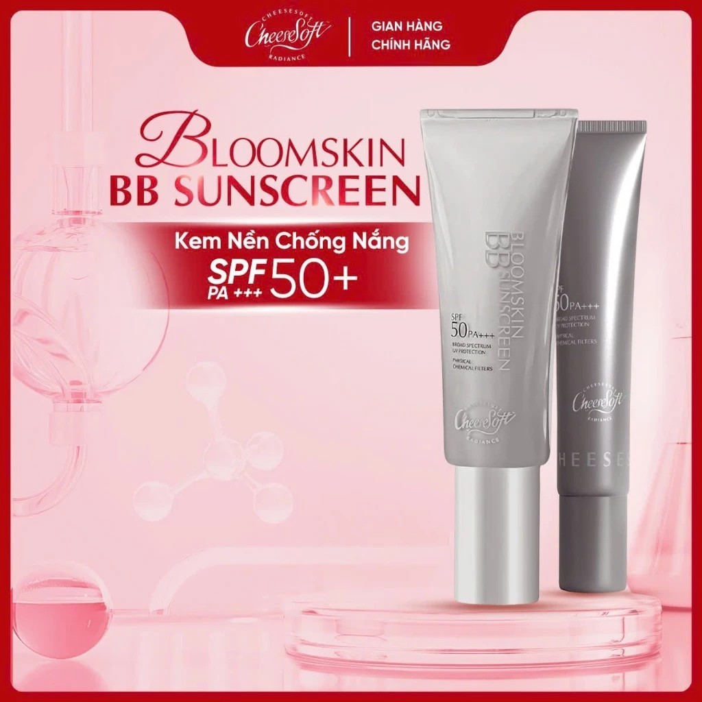   CAM KẾT CHÍNH HÃNG  Kem Chống Nắng Múi Xù Cheesesoft Radiance Combo BLOOMSKIN SUNSCREEN  50g  2 tuýp  SPF 50+ PA+++ 