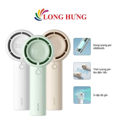 Quạt mini tích điện cầm tay Jisulife 2 in 1 4500mAh Handheld Fan Life5 FA42-1 - Hàng chính hãng