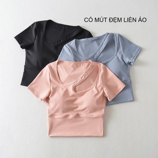  Áo tập gym yoga Aerobic nữ croptop kiểu mới có mút đệm ngực ôm body tôn vòng ngực 