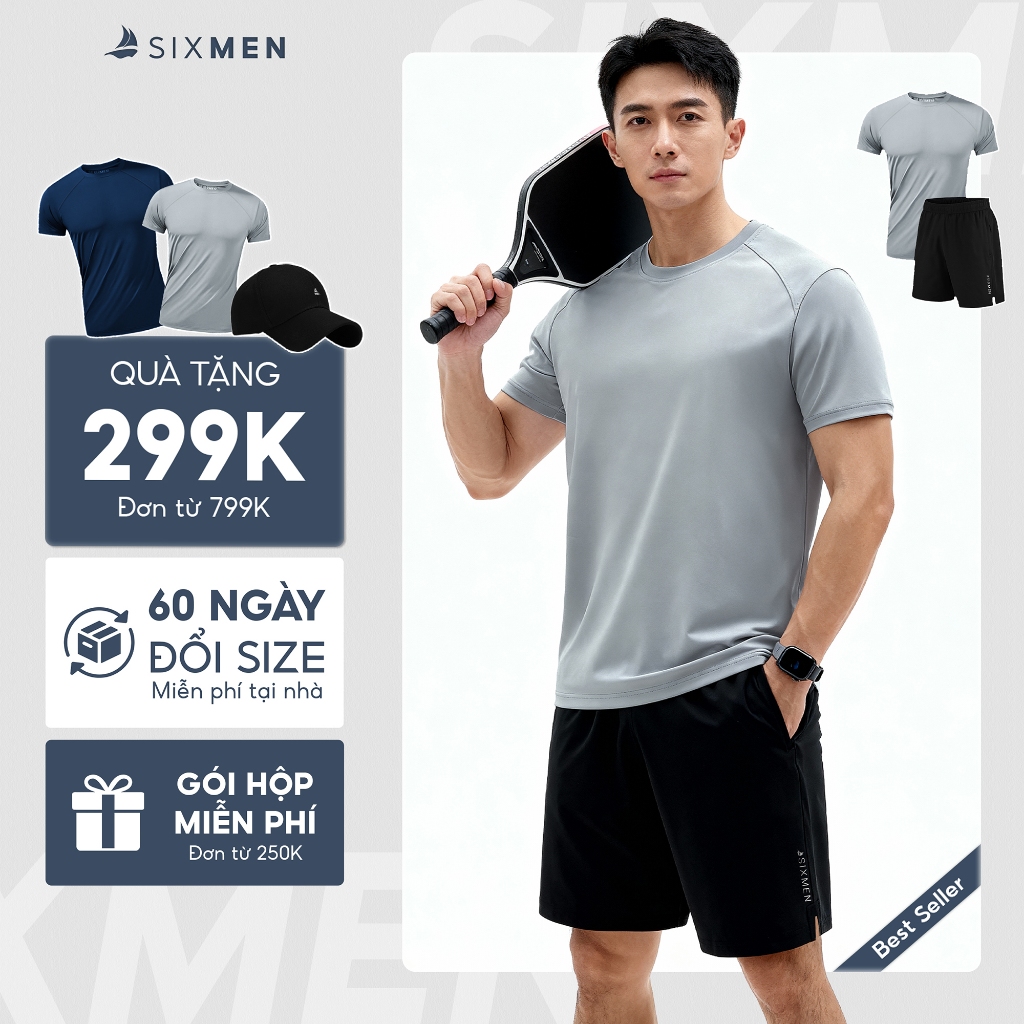 Bộ quần áo thể thao SIXMEN [Tặng Kèm Hộp Quà] vải gió cao cấp xịn mềm mại co giãn vận động thoải mái