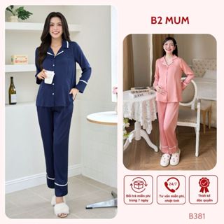   BỘ LỤA DÀI  Bộ bầu và sau sinh lụa latin cao cấp quần có chun chỉnh áo có khóa bé ti - B381 B2MUM 