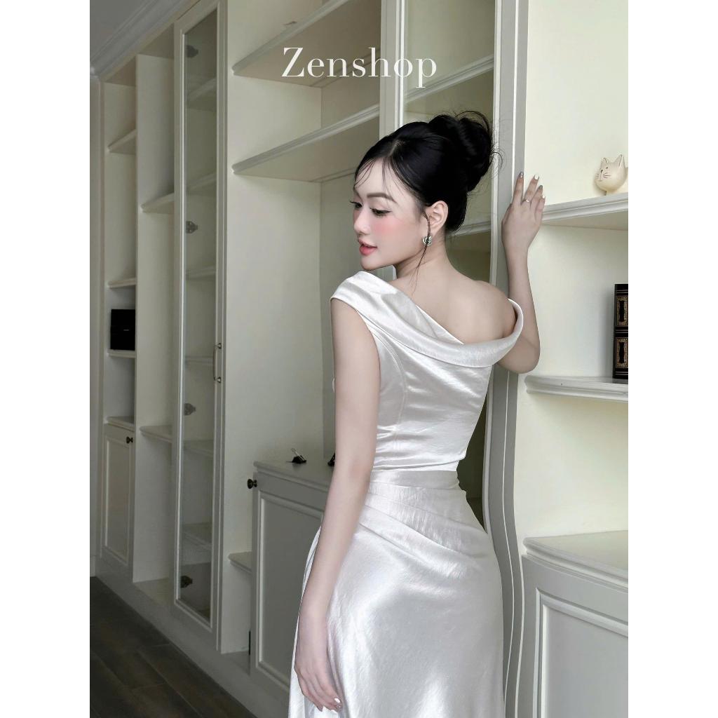( Không Dây Vai ) Đầm Dự Tiệc Lụa Dáng Dài Cổ Lệch Hở Vai Sang Trọng Thanh Lịch – Tira Dress | BigBuy360 - bigbuy360.vn