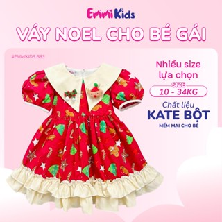  Váy noel cho bé gái EMMIKIDS B83 váy công chúa tiểu thư màu đỏ chất kate bột cao cấp mềm mại thoải mái đủ size 10-39kg 