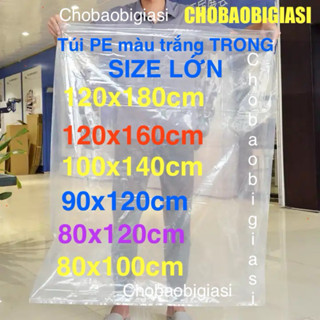 1kg Túi PE DẺO CỠ LỚN, túi PE trong đựng hàng, túi rác trắng trong đủ size, túi gói hàng, đựng nước dẻo dai - chắc chắn.