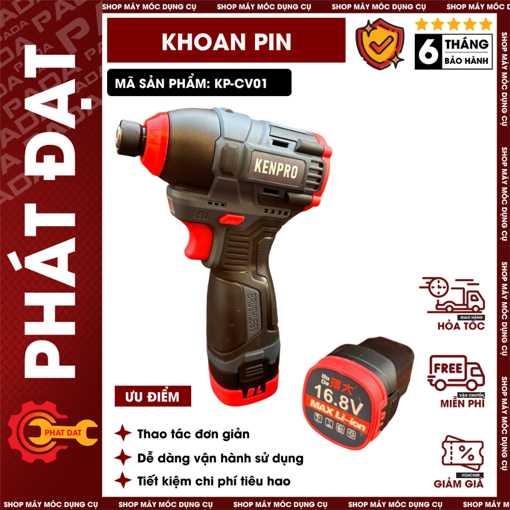 Máy Khoan Chuyên Vít Dùng Pin KENPRO KP-CV01