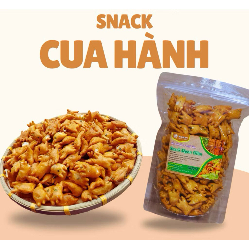 Bánh Quẩy Cua Vị Mắm Hành,500g snack bim bim cua hành đồ ăn vặt