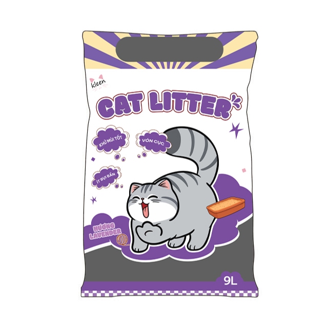 Combo 2 túi Cát Mèo Kleen Vón Cục Tốt, Cát Đất Sét Vệ Sinh Cho Thú Cưng