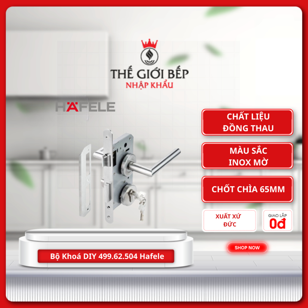 Bộ Khoá Cửa Tay Nắm Chụp DIY 499.62.504 Hafele - Chắc Chắn, Sang Trọng