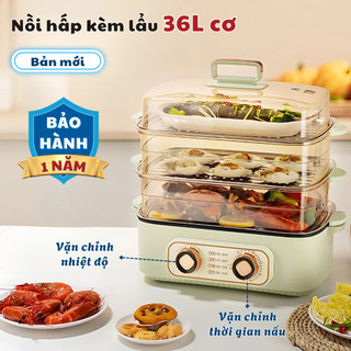  Nồi Hấp Kèm Lẩu 36L. Nồi Lẩu Điện Đa Năng 3 Tầng Kèm Hấp 2 trong 1 nhập khẩu chính hãng BH 12 Tháng 