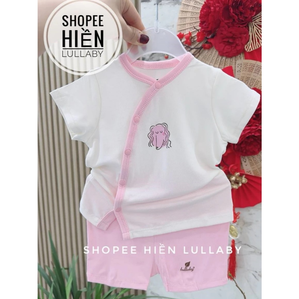 LULLABY - Bộ quần áo sơ sinh Lullaby cài chéo chất sợi tre cho bé trai, bé gái