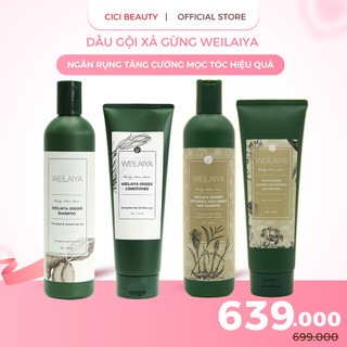  Bộ dầu gội xả Weilaiya chiết xuất gừng giảm rụng kích mọc tóc 