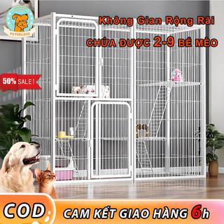  Chuồng Mèo Siêu Sang 2 3 Tầng Chuồng Mèo Lồng Nuôi Mèo Cỡ Lớn nuôi 2-8 con Chống Gỉ Bền Đẹp Lồng Mèo 