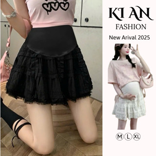  Chân váy Bầu Ngắn Ren Tầng cao cấp KiAn sang chảnh chân váy bầu xòe viền ren phong cách hàn quốc chân váy có lót trong 