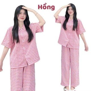  Đồ bộ mặc nhà pyjama nữ chất xốp nhăn HAVU SHOP - Đồ ngủ nữ dễ thương phong cách Hàn Quốc 