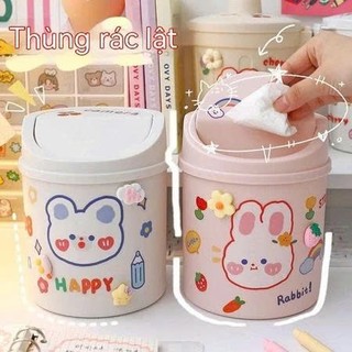  Thùng Rác Sọt Rác Mini Nhỏ Gọn Tiện Lợi YBS Thùng Rác Để Bàn Văn Phòng Phòng Ngủ Màu Trơn Nắp Lật Nhựa PP Cao Cấp 