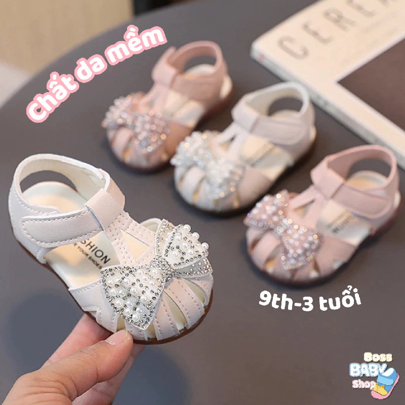 Giày Sandal tập đi bé gái 0-3 tuổi công chúa cho bé thời trang đế mềm chống trượt ( A10 )