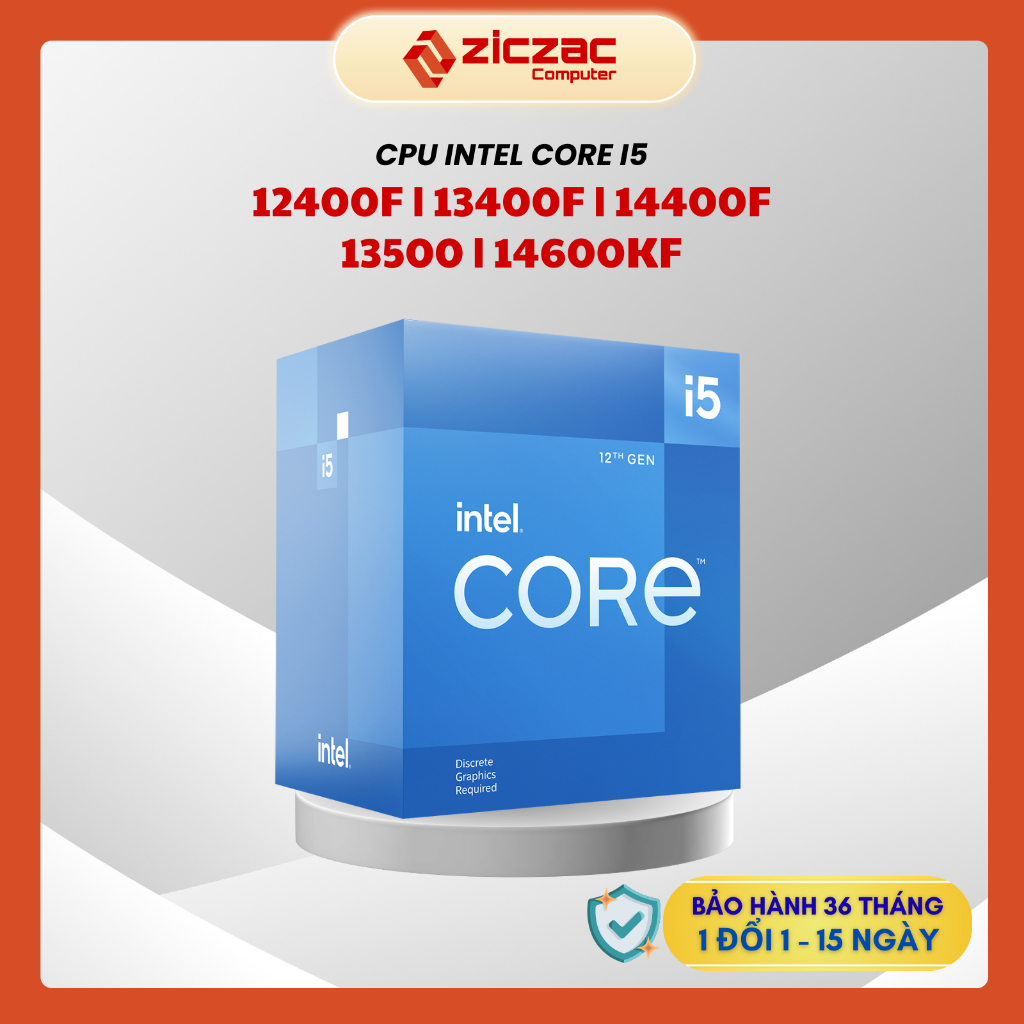 [Full VAT] CPU Intel Core I5 12400F | 13400F | 14400F | 13500 | 14600KF | i3 12100F - BH 36 tháng