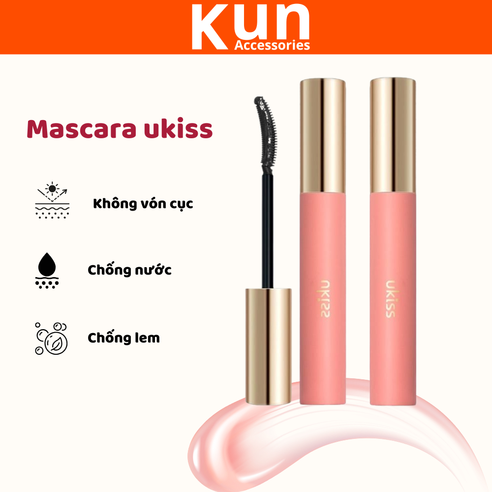 Chuốt mi Mascara Ukiss chống thấm nước lâu trôi đầu cọ mảnh chuốt dài và cong mi dành cho makeup