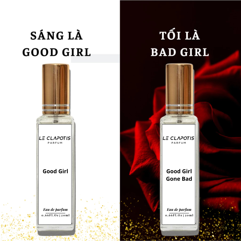 [COMBO SÁNG GOOD TỐI BAD] Tinh Dầu Nước Hoa Good Girl Và Good Girl Gone Bad Ngọt Ngào, Quyến Rũ Chai