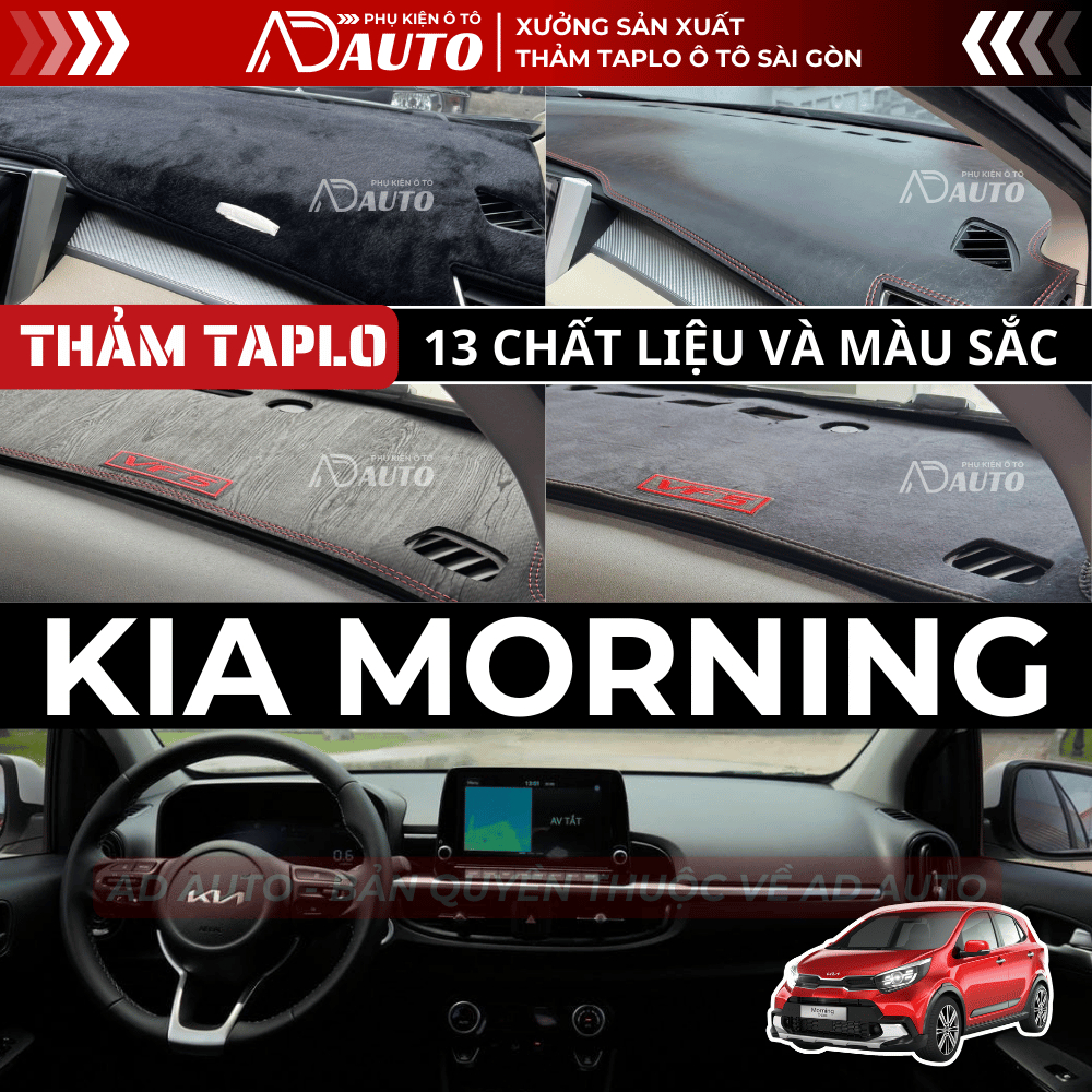 Thảm taplo KIA MORNING, Thảm Phủ Taplo Ô Tô