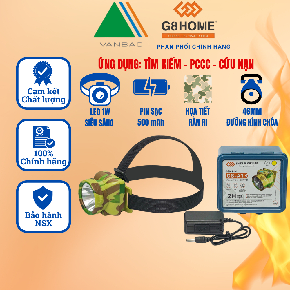 ĐÈN PIN ĐỘI ĐẦU G8-A1 G8HOME