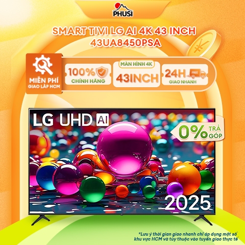 [GIAO LẮP MIỄN PHÍ HCM ] Smart TV LG AI 4K UHD 43UA8450PSA/50UA8450PSA/55UA8450PSA - CHÍNH HÃNG