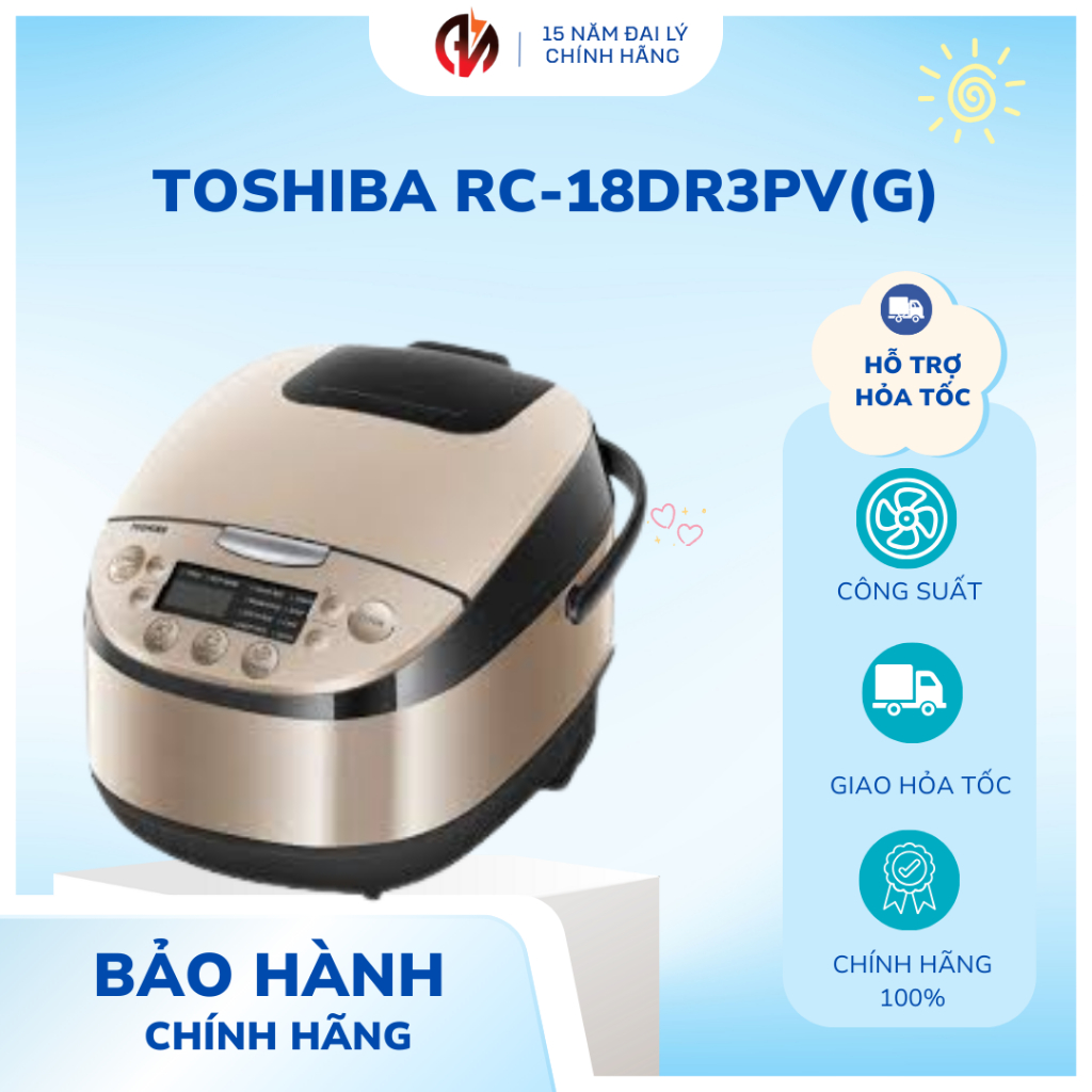Nồi cơm điện công nghệ Nhật Bản Toshiba RC-18DR3PV(G)