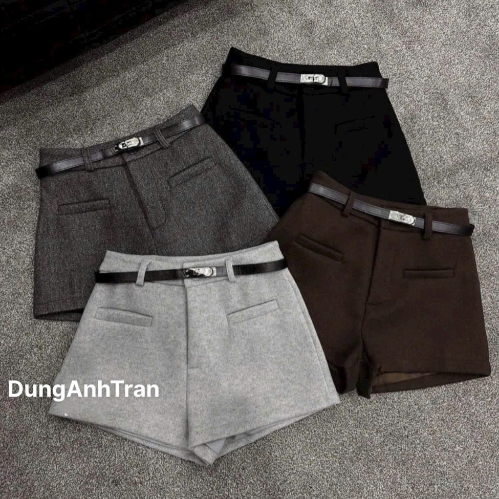 [ Hàng Chuẩn 6398 ] Quần Shotr Dạ Kèm Đai 2 lớp Có Lót Trong QCL1