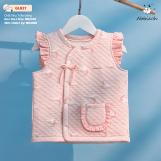  Áo gile bé trai bé gái AbbieOh cotton trần bông basic hoạ tiết túi sườn cho trẻ sơ sinh 0-3Y 