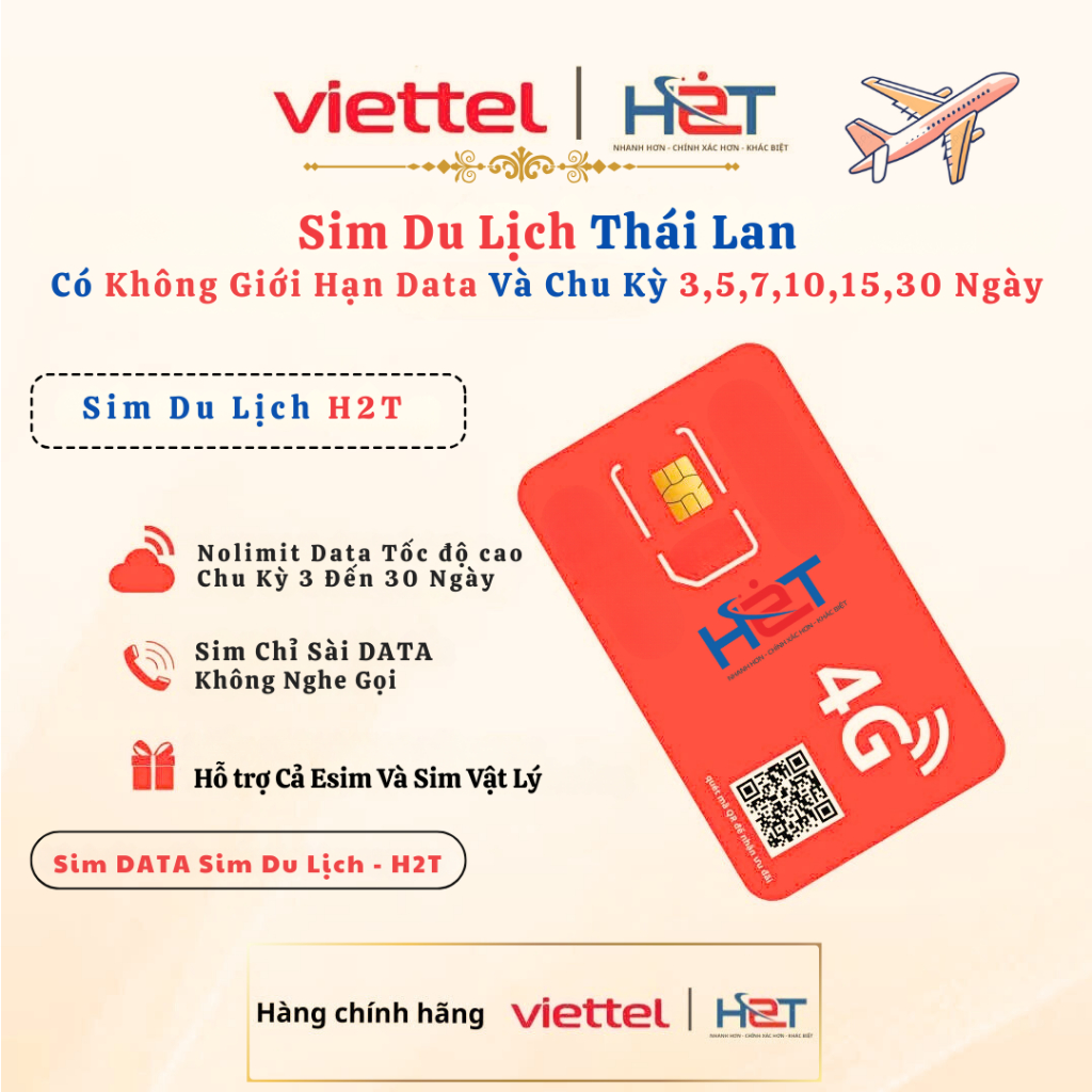 Sim Data Sim Du Lịch Thái Lan KHÔNG Giới Hạn Data Chu Kỳ 3 Ngày Đến 30 Ngày