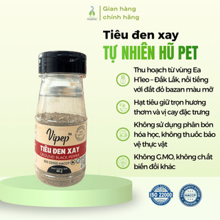 Tiêu Đen Xay Vipep Tự Nhiên Hũ Nhựa PET Vị Cay Nồng Nàn Hương Thơm Đặc Trưng 50g