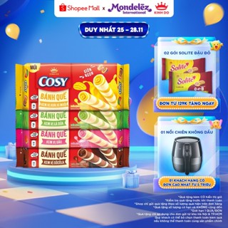  Combo 4 Bánh Quế Cosy 4 Vị Ngẫu Nhiên  Socola Xoài Xí Muội Lá Dứa Dâu  - LIVE DEBUT SHOPEE 