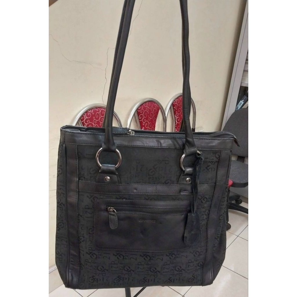 túi tote đeo vai dù phối da thật hiệu Italy xịn sò 32x30x10, thiết ké ấn tương sang chảnh nha