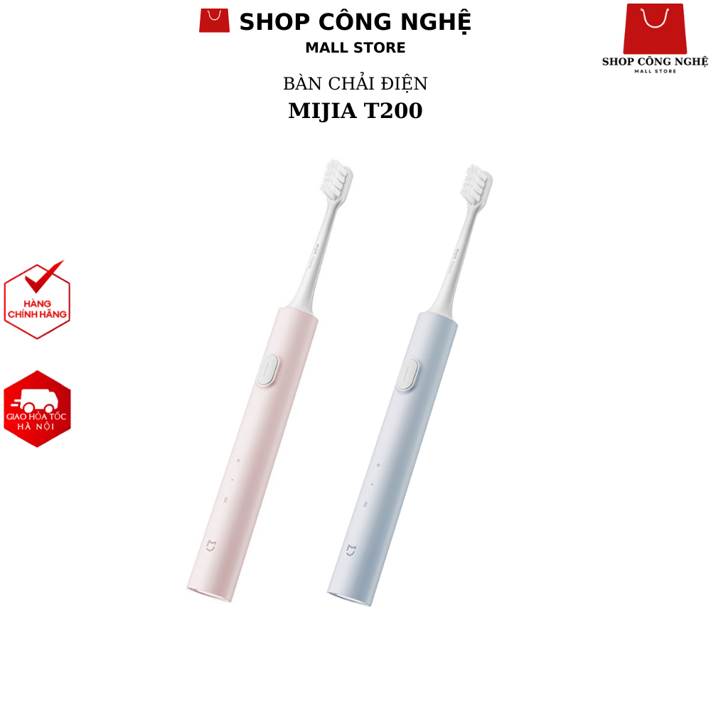 Bàn chải điện Mijia T200 Sonic lông Dupon mềm, pin lâu - Bàn chải điện I LOVE VIETNAM ILV T100