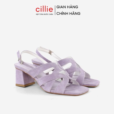 Cillie Sandal Đế Vuông Cao Gót Nữ Mũi Vuông Chắc Chắn Chống Trơn Hàng Việt Nam Chất Lượng Cao SD45