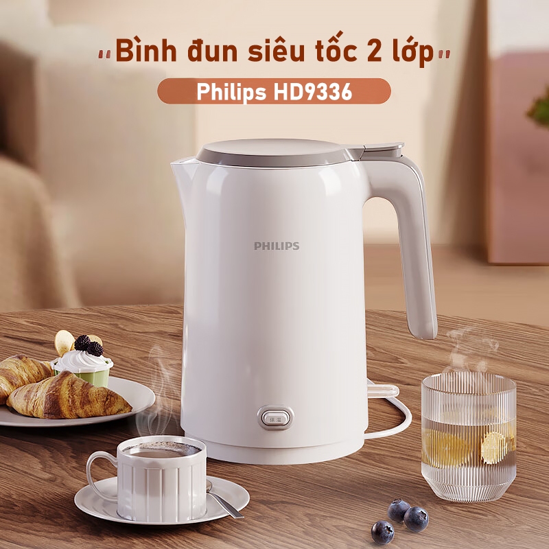 Bình đun siêu tốc 2 lớp Philips HD9337/HD9316 | 1.5Lít| 1500W