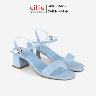 Giày Sandal Cao Gót Nữ Gót Vuông Quai Ngang Lớp Đệm Chân Mềm Mại Không Mỏi Chân Giày Công Sở Nữ SD38
