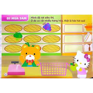 Sách dán hình Hello Kitty – Kitty mi nhon thích đồ ăn ngon (3–8 tuổi)