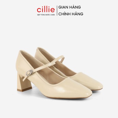 Giày Cao Gót Nữ Cillie Mary Jane Mũi Nhọn Đế Cao 6cm Lớp Lót Mềm Không Đau Chân CG40