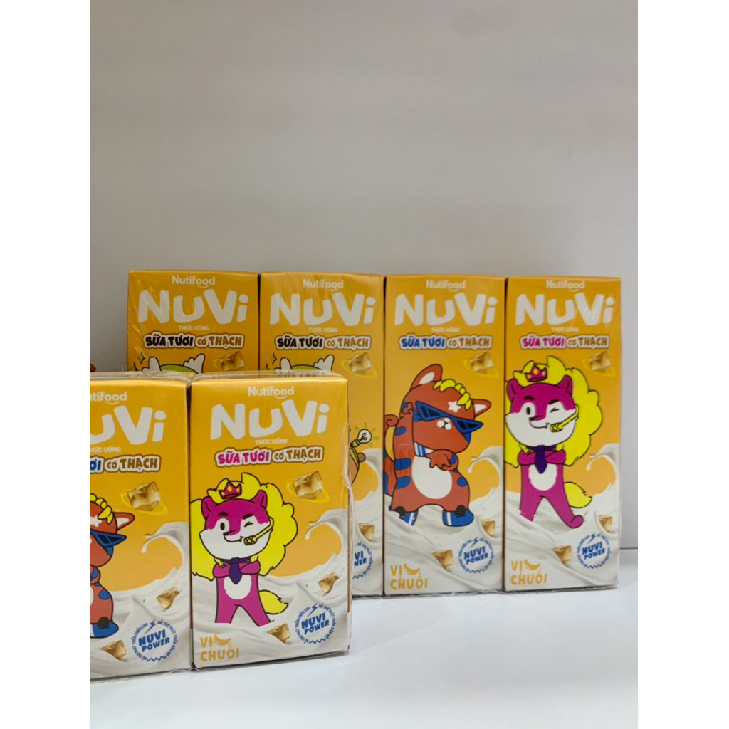 Lốc Sữa Tươi Có Thạch NuVi Vị Chuối 170ml