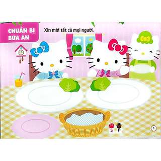 Sách dán hình Hello Kitty – Kitty mi nhon đến tiệm ăn ngon (3–8 tuổi)