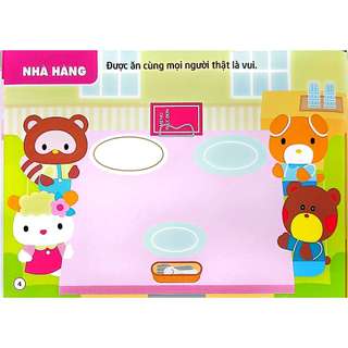 Sách dán hình Hello Kitty – Kitty mi nhon đến tiệm ăn ngon (3–8 tuổi)