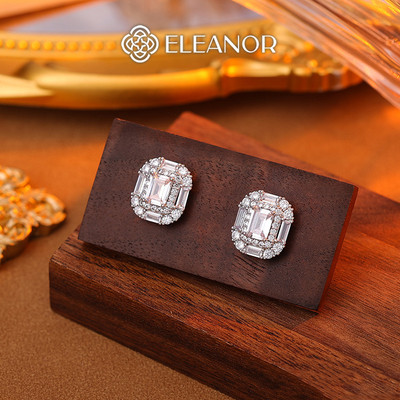 Bông tai nữ chuôi bạc 925 Eleanor Accessories đính đá phụ kiện trang sức khuyên tai 11244