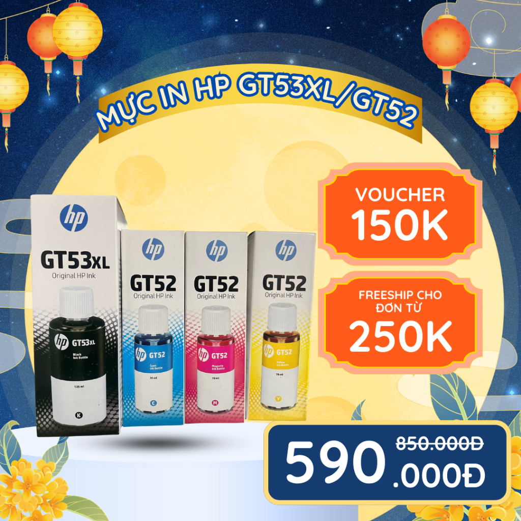 Mực In HP GT53, GT52  dành cho máy in HP GT 5810, 5820, Tank 215, 315, 415, 580, 585 Có hoá đơn VAT