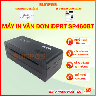 [NEW] Máy in vận đơn iDPRT SP460BT (khổ A6/A7, USB - BLUETOOTH) Hỗ trợ in hóa đơn TMDT, thư cảm ơn