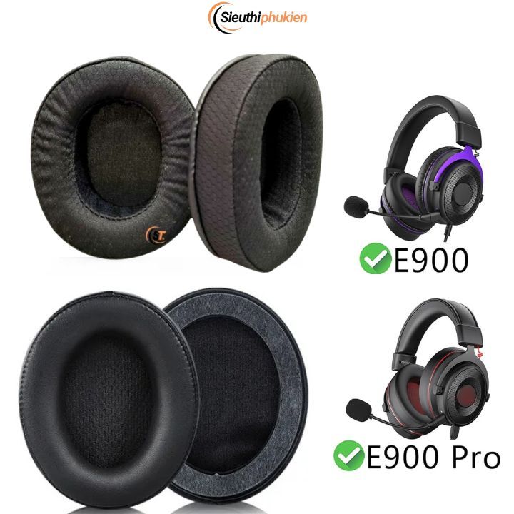 Sét 2 miếng đệm ốp tai nghe gaming EKSA E900 / E900 Pro 085105 chất liệu Vải/ Da