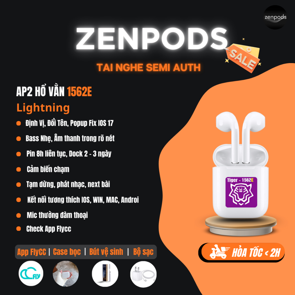 [ A2 1562E ] Tai nghe Bluetooth - Best Auth Hổ Vằn 1562E ENC, Kết nối đa thiết bị