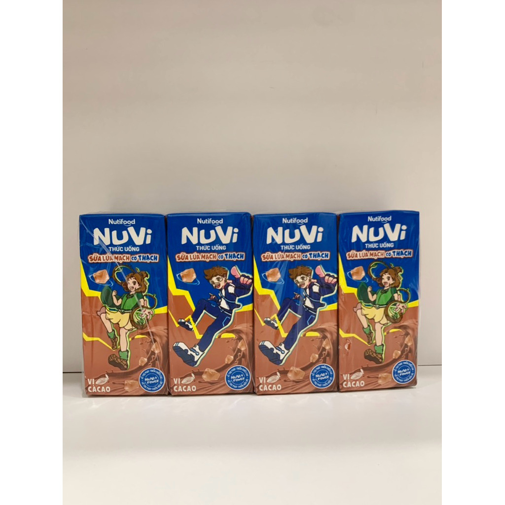 [1 Vỉ ] NuVi Thức Uống Sữa Lúa Mạch Cacao Có Thạch Hộp