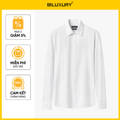 Áo Sơ Mi Dài Tay Nam Trắng 9SMDH560TRK Biluxury Bamboo Slimfit Chống Nhăn Chống Bám Bẩn
